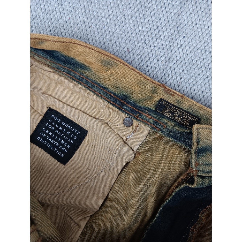 Akoo‎ Jeans Mens 38X34 Brown Tie Dye Distressed Studded Big Oak Fit Studded Y2K - Picture 8 of 15